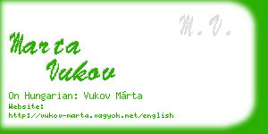 marta vukov business card
